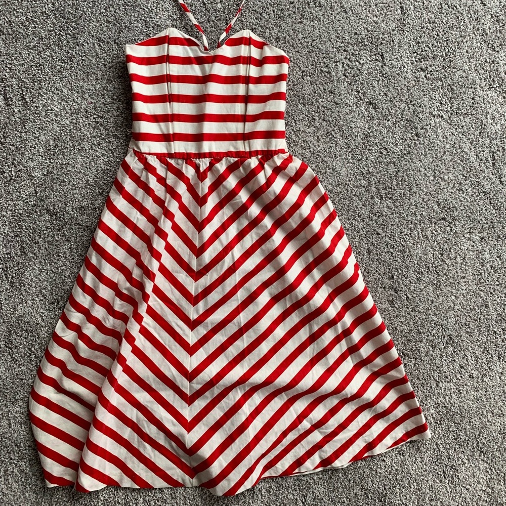 Vintage red and white striped dress